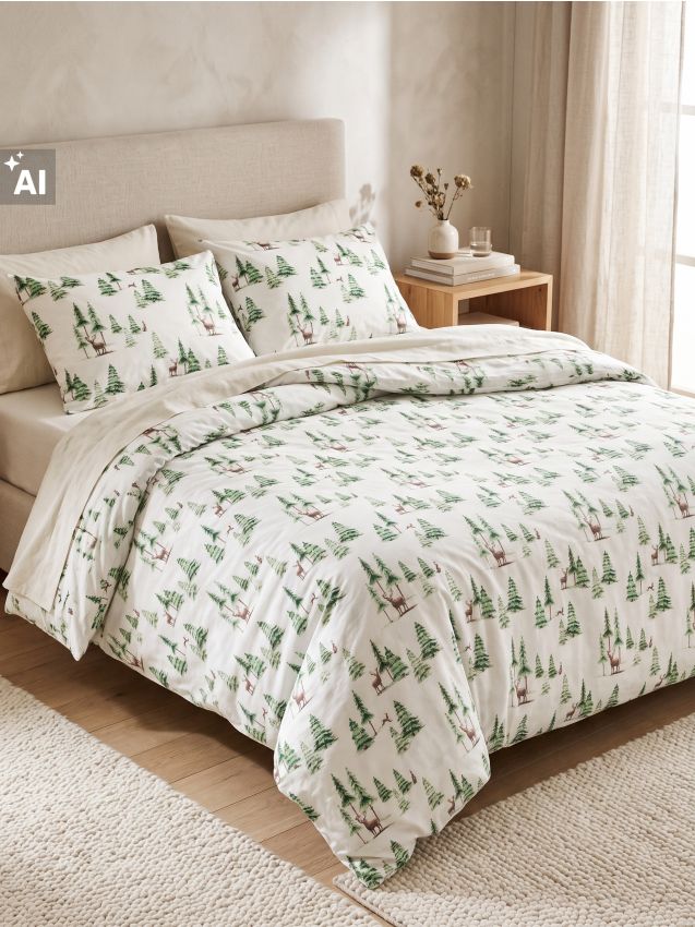 Sinsay - Set cu lenjerie de pat - verde-închis