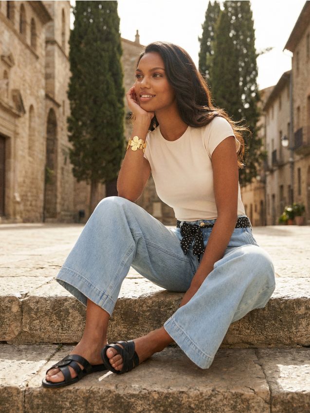 Sinsay - Tricou din bumbac basic - nude