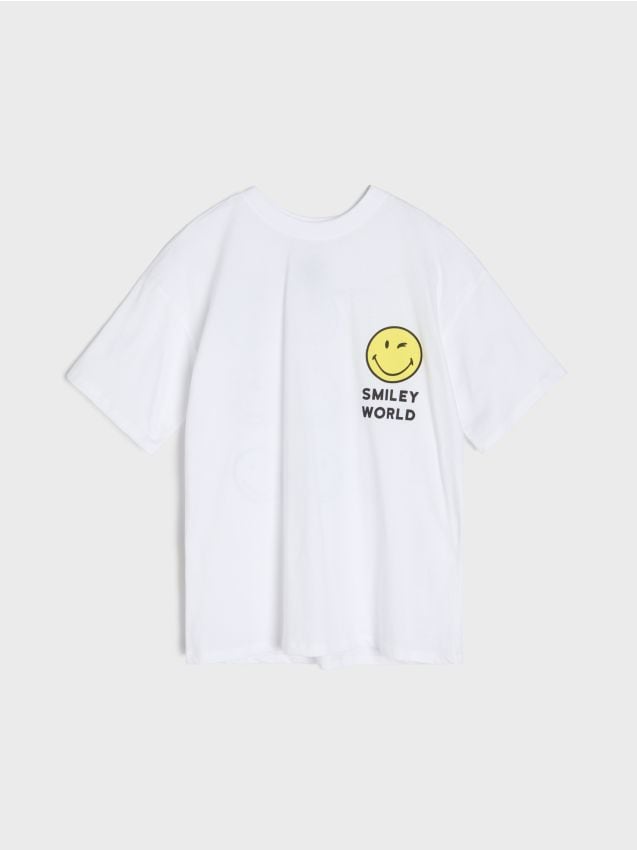 Sinsay - Pamučna majica s printom na leđima SmileyWorld®