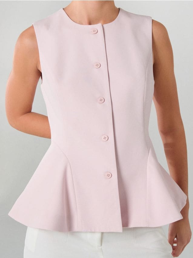 Sinsay - Vestă de costum cu cusături decorative - roz