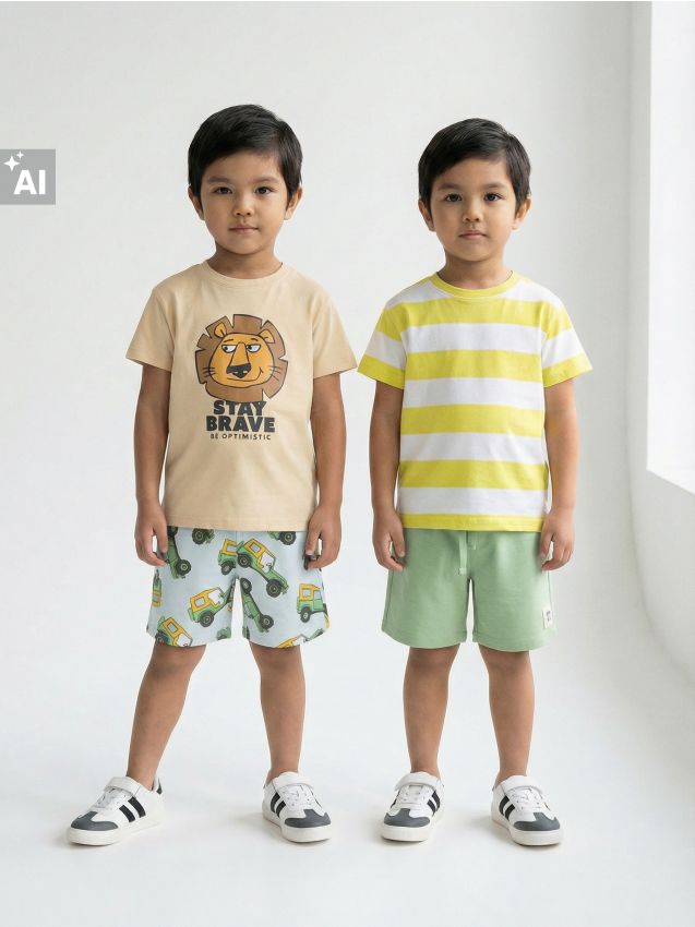 Sinsay - Set de 2 perechi de pantaloni scurți - verde