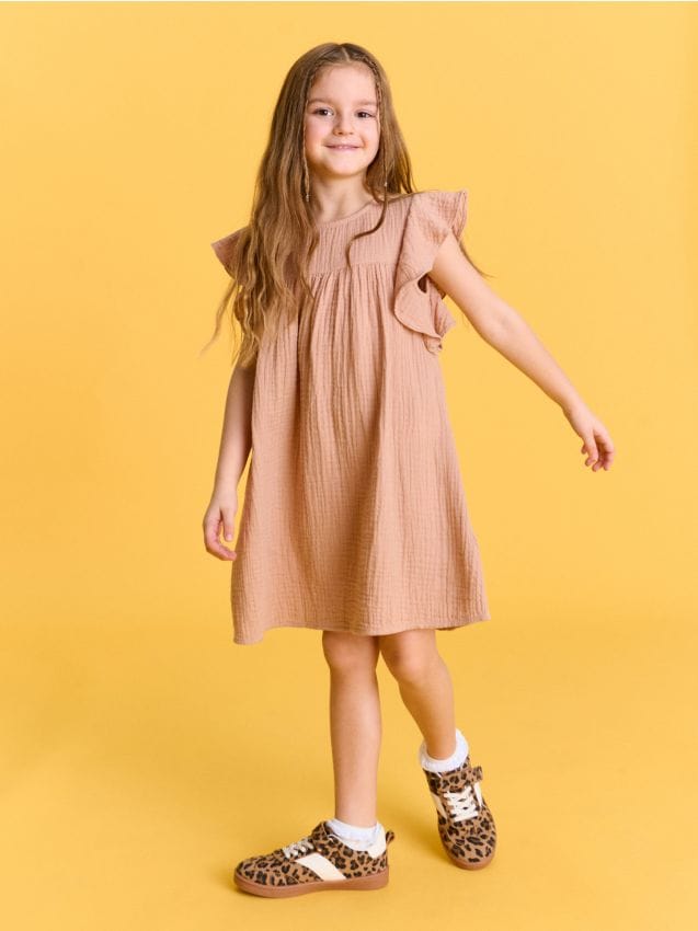 Sinsay - Rochie din bumbac muselină cu mâneci largi - bej