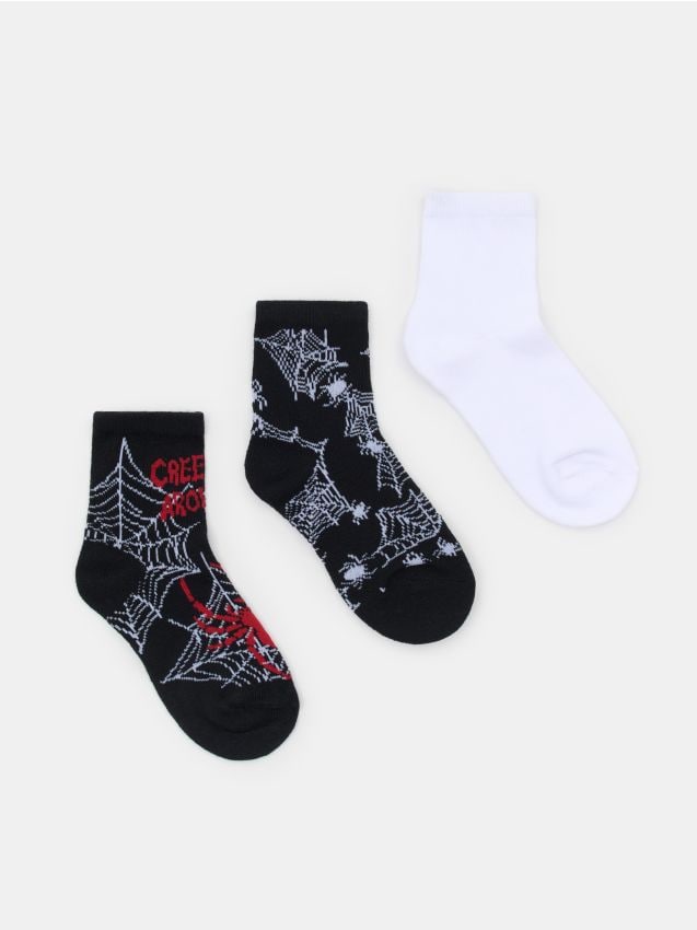 Sinsay - Șosete cu motiv de păianjeni 3 pack - multicolor
