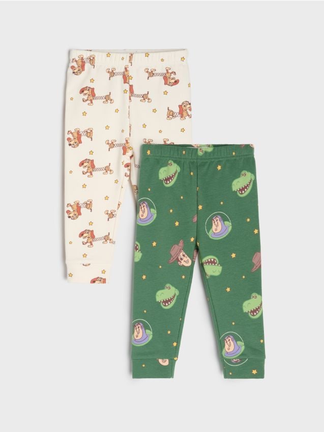 Sinsay - Legginguri din bumbac cu model 2 pack Toy Story - crem