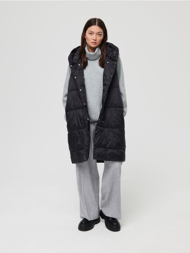 Sinsay - Vestă matlasată - negru