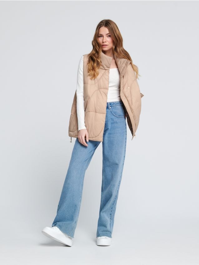 Sinsay - Vestă matlasată - bej