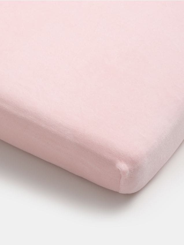 Sinsay - Detské zamatové prestieradlo s gumou - pastelová ružová