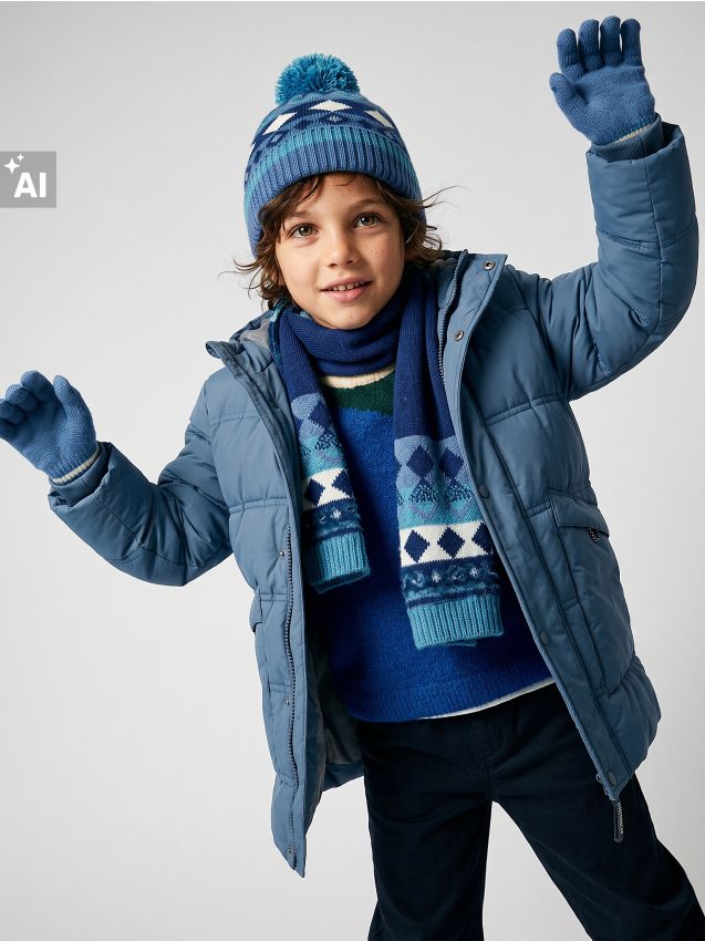 Sinsay - Căciulă, fular & mănuși pentru băieți - multicolor