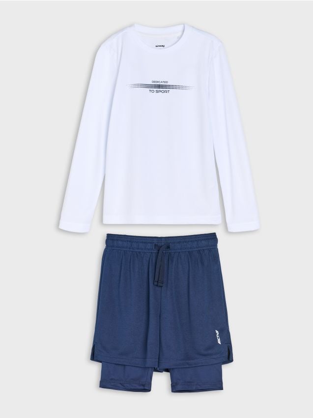 Sinsay - Set sport din material cu uscare rapidă Active - bleumarin
