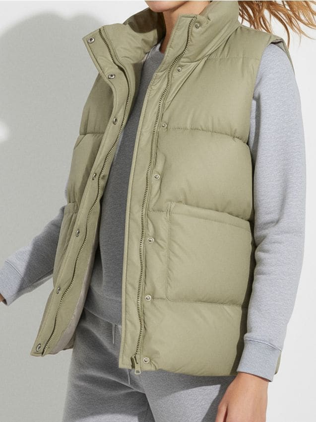 Sinsay - Vestă matlasată cu guler înalt - verde-deschis