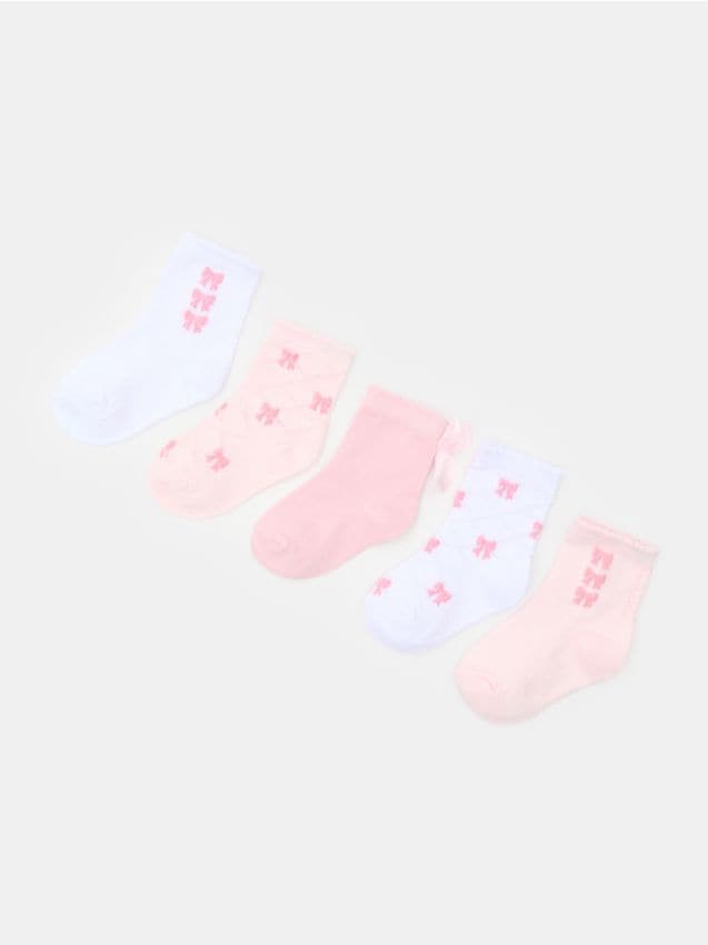 Sinsay - Șosete cu Model Fundiță, Set de 5 - multicolor