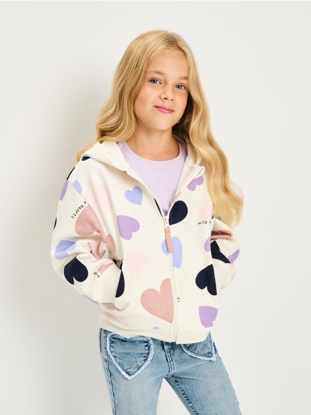 Sinsay - Hanorac tip hoodie - alb