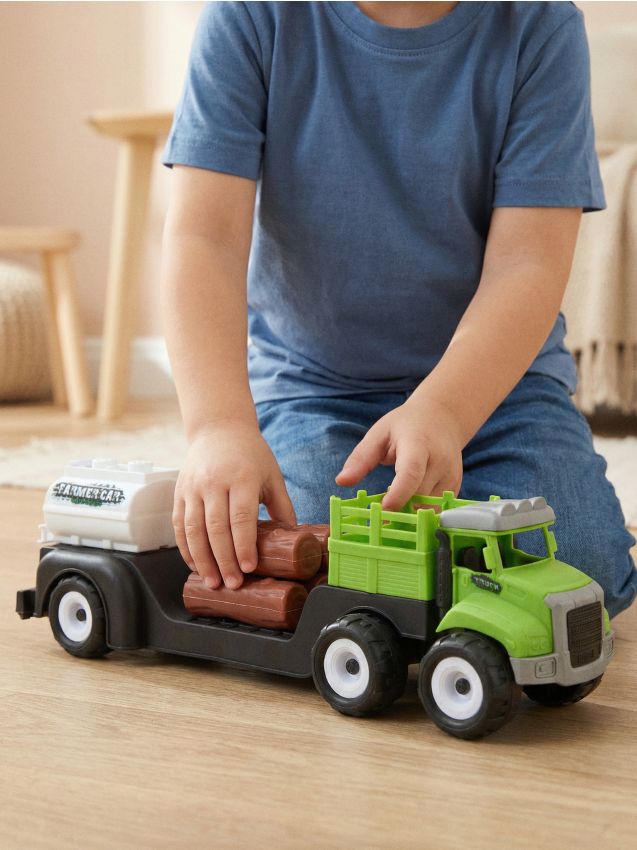 Sinsay - Jucărie - Camion de transport cu bușteni din lemn - verde