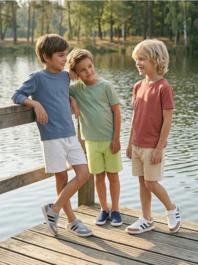 Sinsay - Șorturi până la genunchi din tricot French Terry, 3 pachet - gri deschis