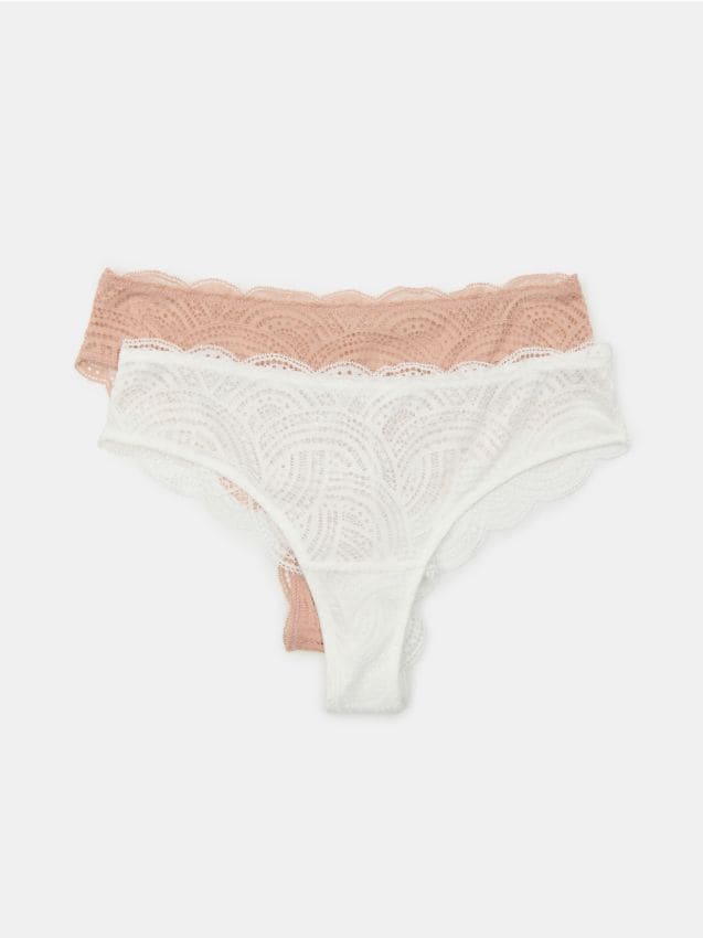 Sinsay - Koronkowe majtki brazyliany 2 pack - wielobarwny