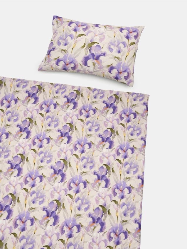 Set di biancheria da letto con motivo floreale - viola