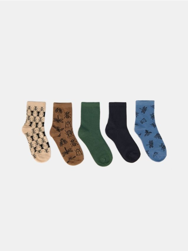Sinsay - Șosete cu motiv de insecte 5 pack - multicolor
