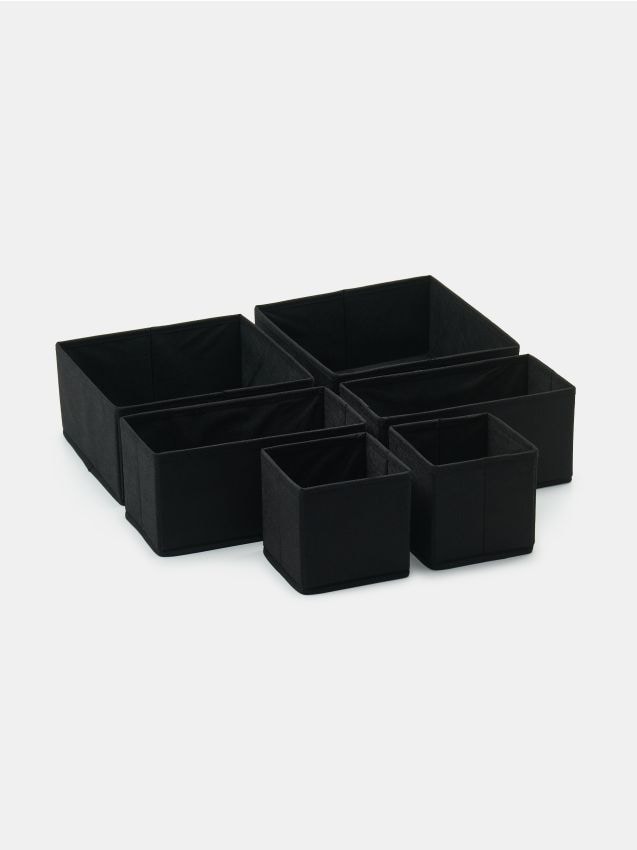 Sinsay - Set de organizatoare pentru dulap 6-pack - negru