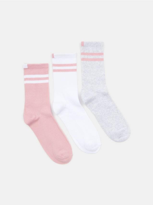 Sinsay - Skarpetki w paski 3 pack - wielobarwny