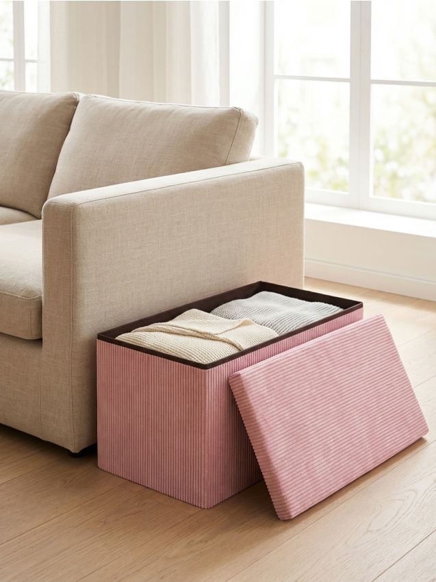 Sinsay - Puf cu funcție de depozitare - roz-pastel