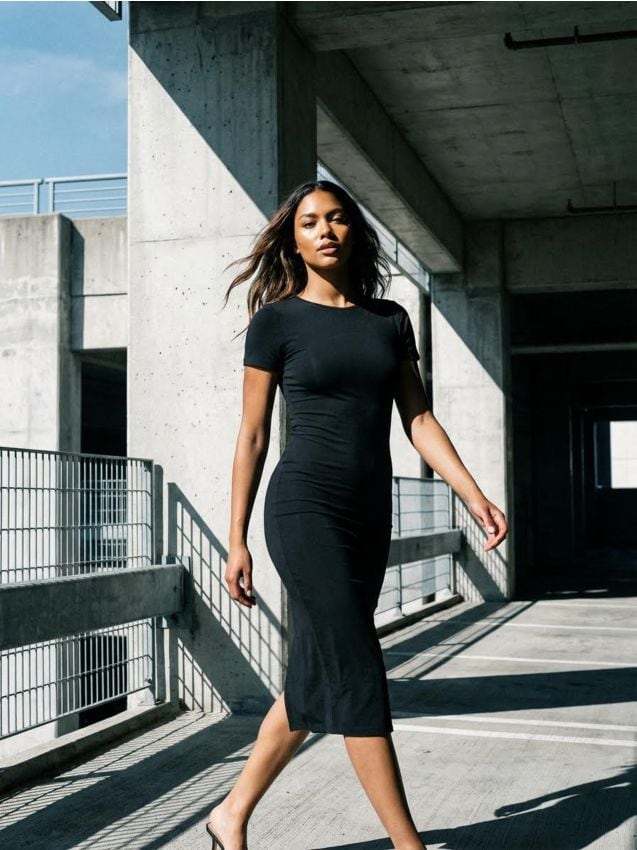 Sinsay - Vestito midi - nero