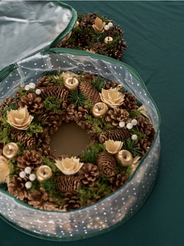 Sinsay - Krabica na ukladanie vianočného venčeka - tmavozelená