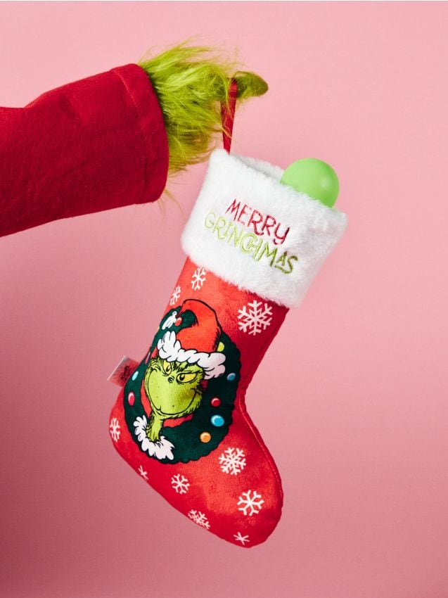 Sinsay - Ciorap decorativ de Crăciun Grinch - roșu