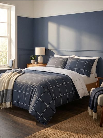 Комплект постільної білизни в клітинку