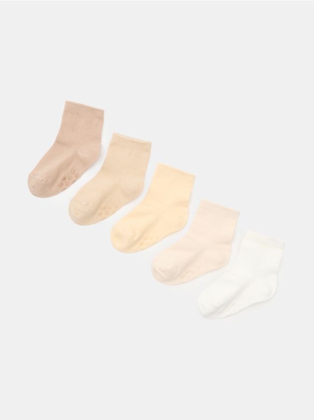 Sinsay - Șosete antiderapante cu bumbac, pachet de 5 - multicolor