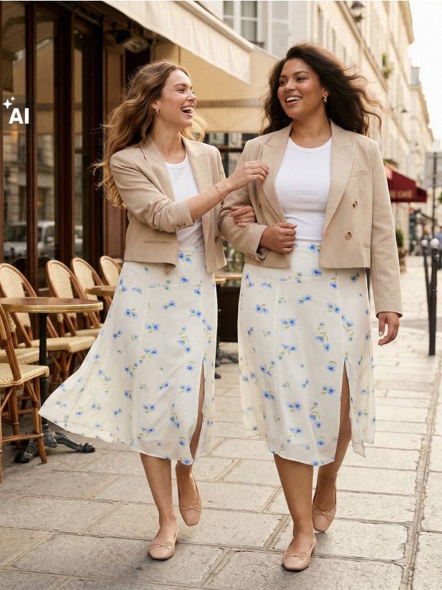 Sinsay - Fustă midi din vâscoză cu tiv asimetric cu model floral - multicolor