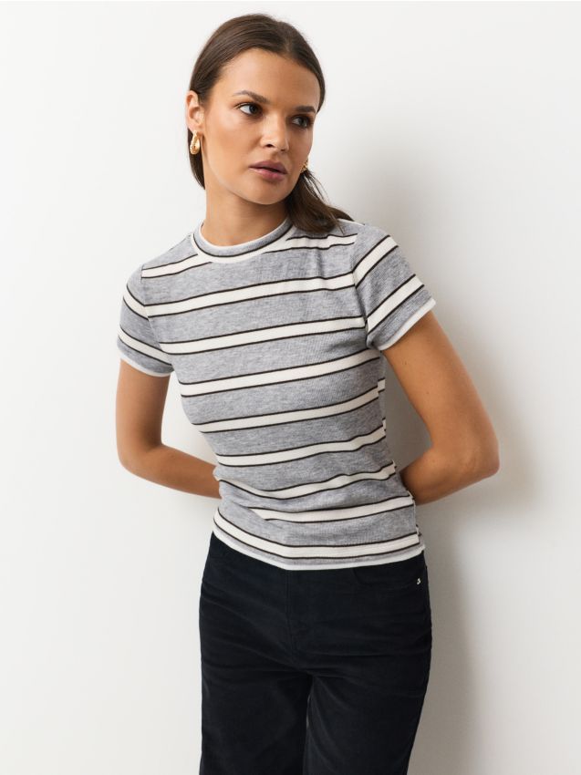 Sinsay - Tricou melanj cu amestec de viscoză - multicolor