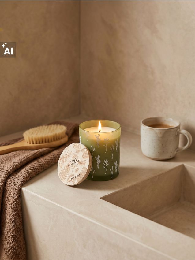 Sinsay - Lumânare parfumată cu ceară de soia Sage - verde-deschis