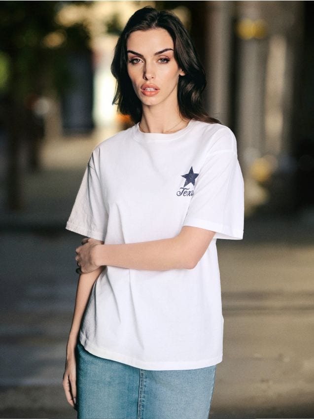 Sinsay - Tričko s potlačou na chrbte - biela