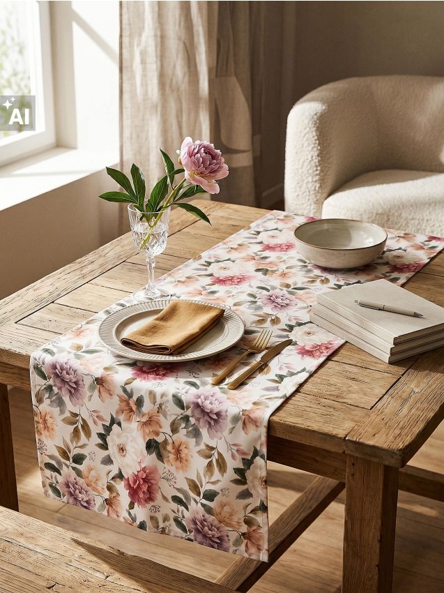 Sinsay - Traversă de masă cu motiv floral - multicolor