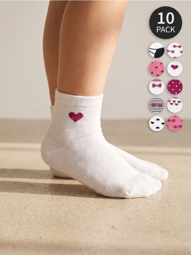 Sinsay - Șosete lungi cu bumbac 10 pack - multicolor