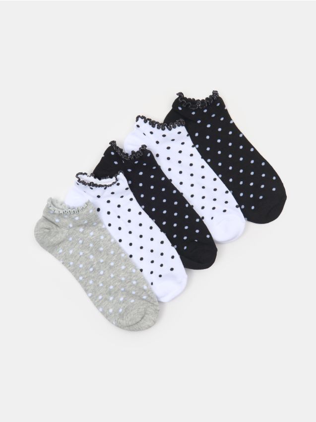 Sinsay - Súprava 5 párov ponožiek - biela