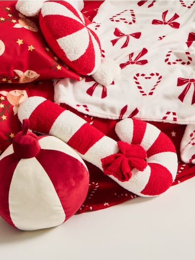 Pernă decorativă în formă de baston de zahăr