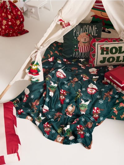 Deka s vánočním potiskem