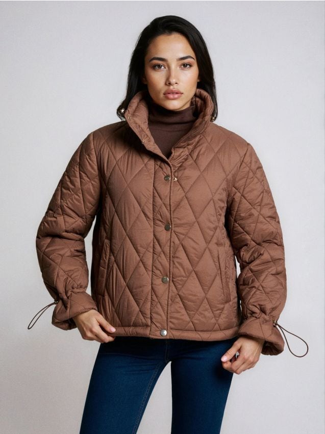 Sinsay - Geacă matlasată - maro