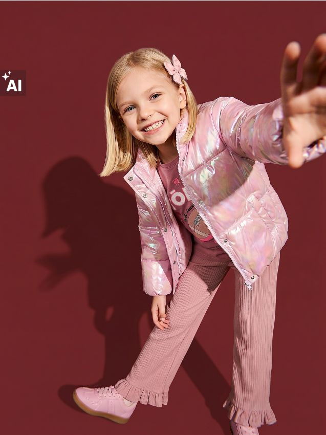 Sinsay - Jachetă matlasată cu efect holografic - roz-fuchsia