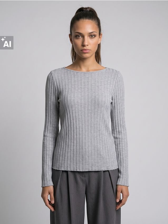 Sinsay - Tricou raiat cu amestec de viscoză - gri deschis