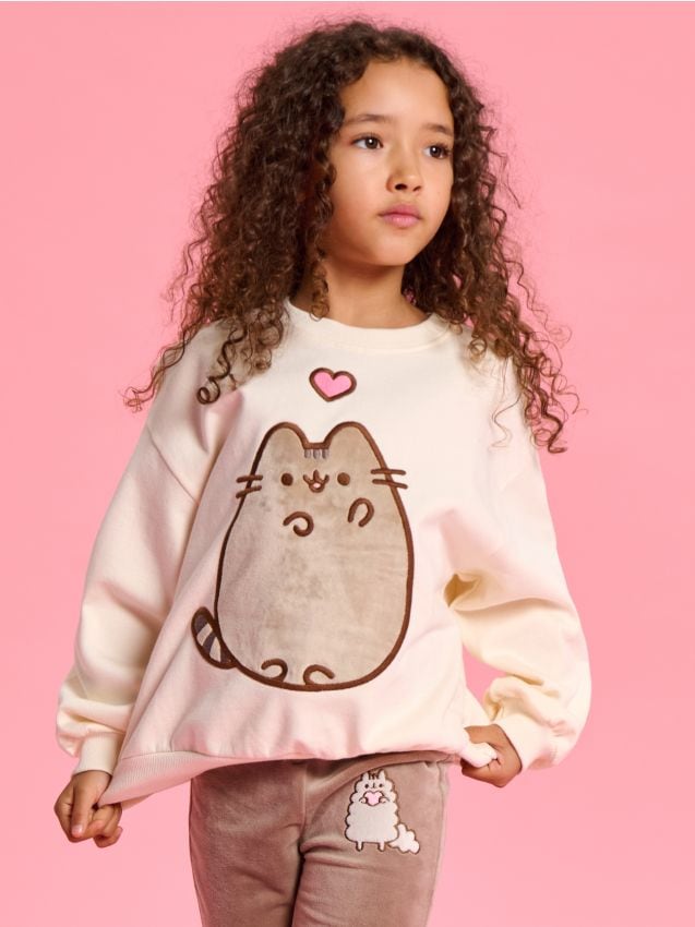 Sinsay - Mikina Pusheen the Cat - broskyňová