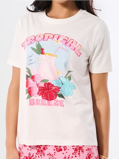 Bombažna majica z poletnim potiskom