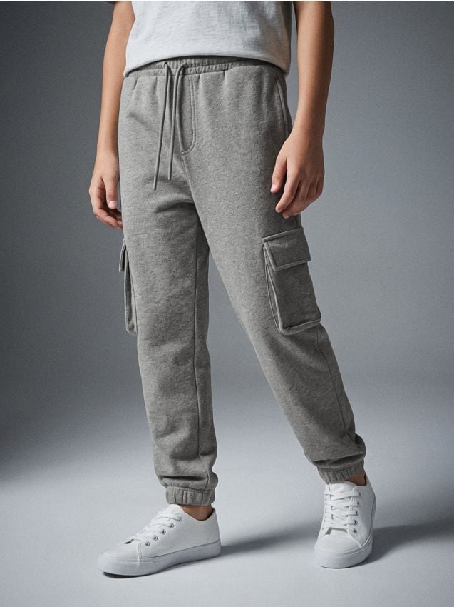 Sinsay - Spodnie dresowe loose - szary