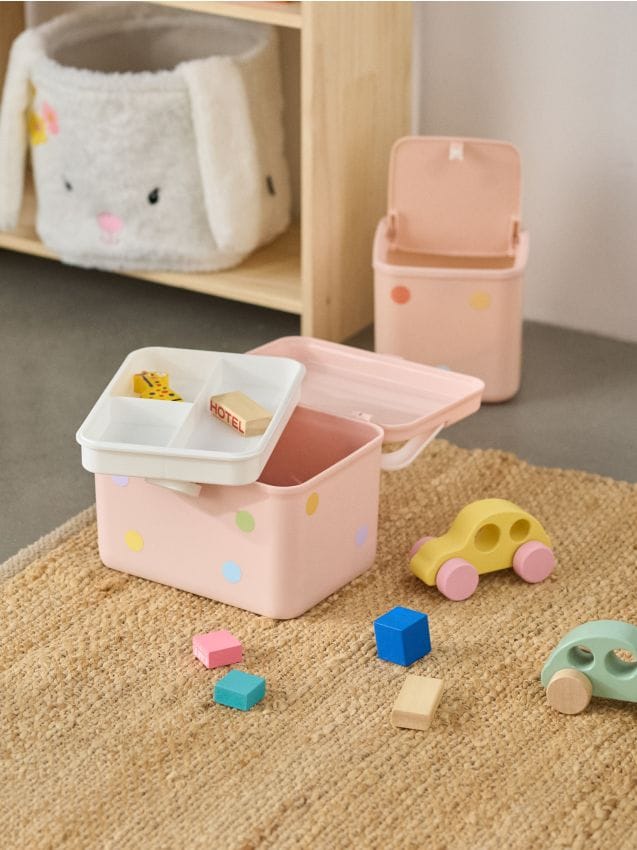 Sinsay - Recipient de depozitare cu autocolante - roz-pastel