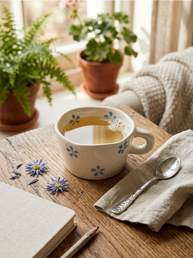 Sinsay - Cana cu inscriptie - light blue