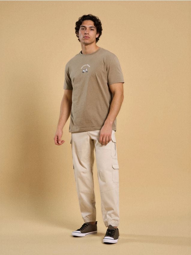 Sinsay - Tricou din bumbac cu inscripție Fatto in Italia - verde-deschis