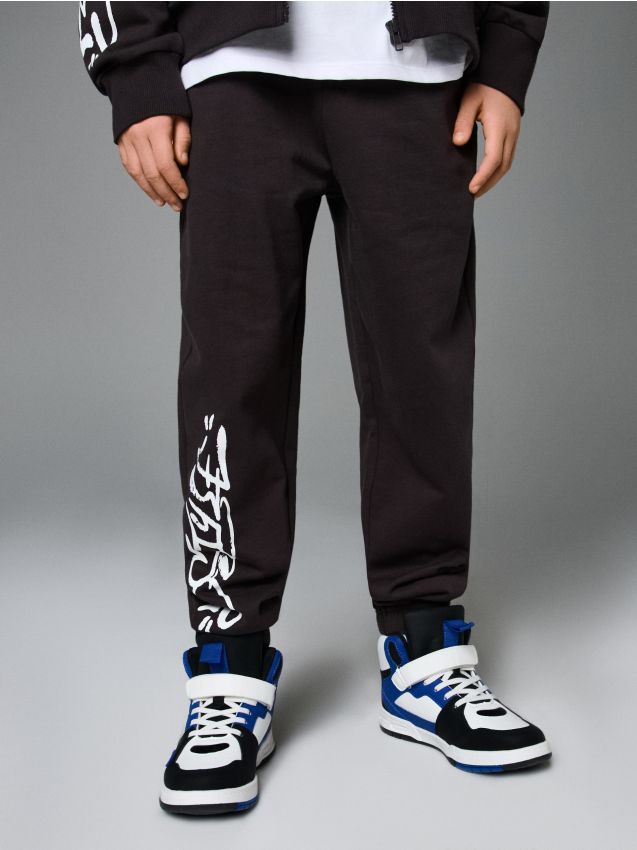 Sinsay - Pantaloni largi - gri-închis