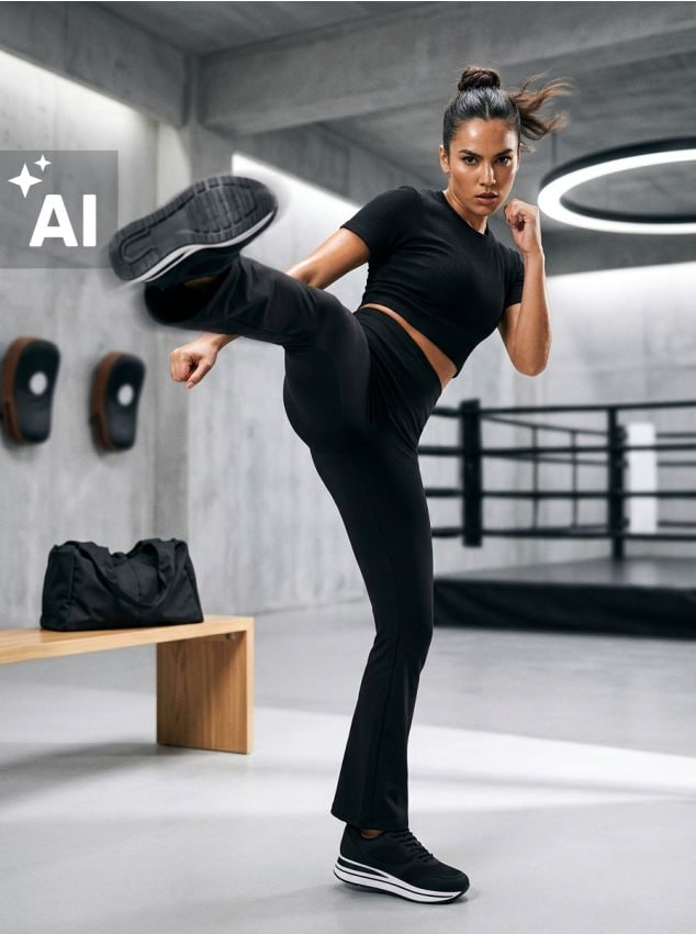 Sinsay - Top sport ribbed - negru