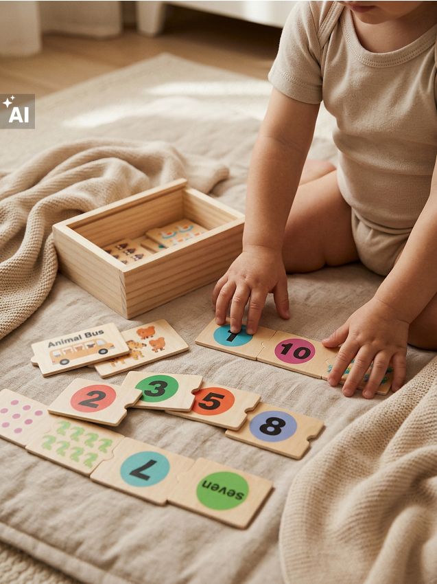 Sinsay - Puzzle educativ din lemn pentru învățarea număratului - multicolor